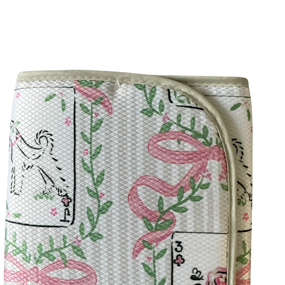ENVOGUE Kitchen Dish Drying Mat 16x22 Set of 2 Pink Bows & Posh Dogs NEW